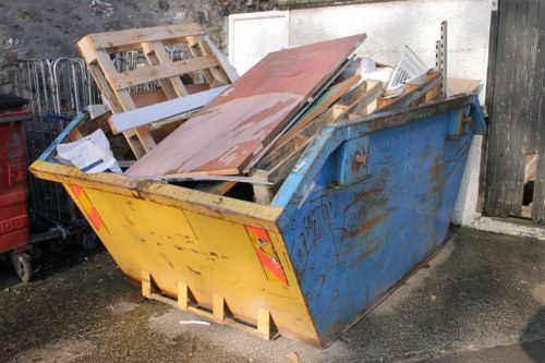 Construction site with clear waste management
